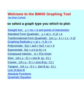 Preview of graph plotter for quadratics