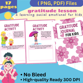 Preview of gratitude journal,gratitude lesson, gratitude writing social emotional for kids
