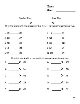 greater than less than worksheet_1 by spotted moon | TPT
