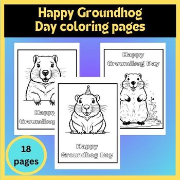 Preview of groundhog coloring pages