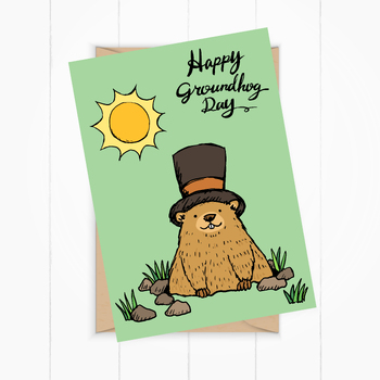 Preview of groundhog day  - groundhog day  card - printable file - Ready to print