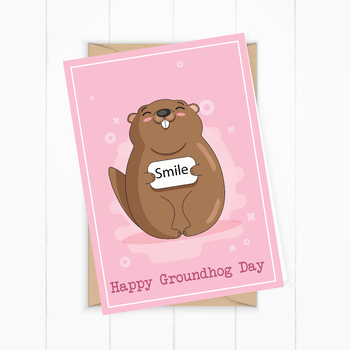 Preview of groundhog day  - groundhog day  card - printable file - Ready to print