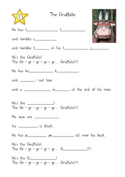 Preview of grufallo song worksheet