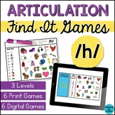 h Articulation Game: /h/ Find It Speech Therapy Activities