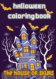 halloween coloring book the house of skulls