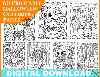 halloween printable coloring pages Vol 1 (60 pages) by infinity Desino