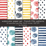 hand painted backgrounds,watercolor stripes, roses, dots, 