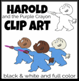 hand-sketched Harold and the Purple Crayon learning props 