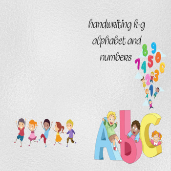 Preview of handwriting k-g alphabet and numbers