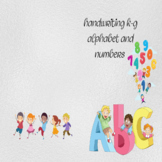 handwriting k-g alphabet and numbers