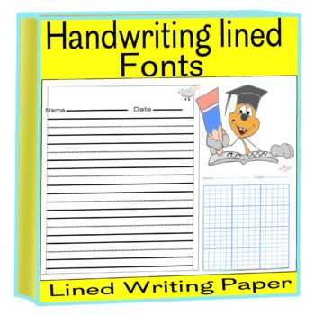Preview of Lined Handwriting Fonts papers | lined writing papers | math line paper