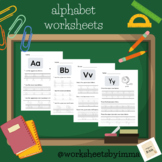 handwriting practice alphabet worksheets-uppercase, lowerc