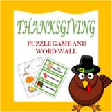 Thanksgiving Puzzle Game and Word Wall