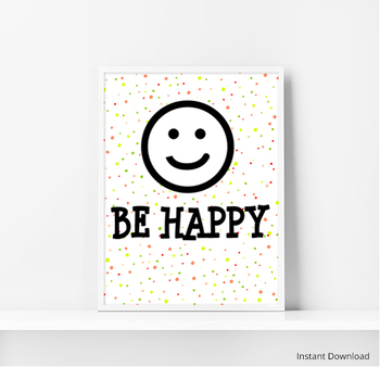 Preview of happy poster - happy emojy - lovely Poster design- Ready to print