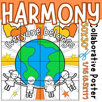 Preview of harmony day Coloring Collaborative Posters