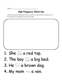 has sight word worksheet-trace, read, draw.