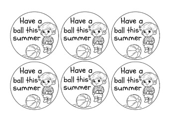 have a ball this summer free printable gift tags by Kidle Club TPT