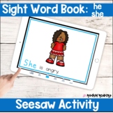 he she Sight Word Book Seesaw Activity Distance Learning