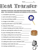 heat transfer: convection, conduction and radiation worksheet