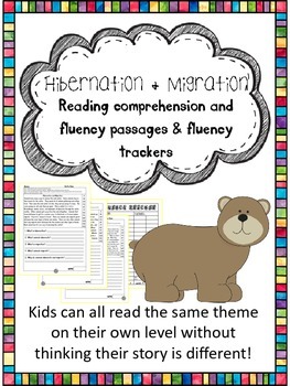 Preview of hibernation and migration fluency and comprehension leveled passages