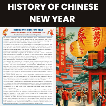 Preview of History Of Chinese New Year Reading Comprehension | chinese New Year 2024