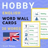 hobby ENGLISH vocabulary word wall | HOBBIES pastimes leis