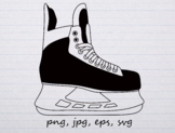 hockey skate skating silhouette clipart vector graphic cri