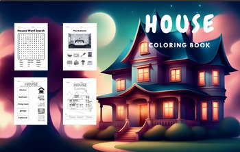 Preview of house coloring book: for children  (size 8.5 * 11) (41 pages) colorin,,matching,