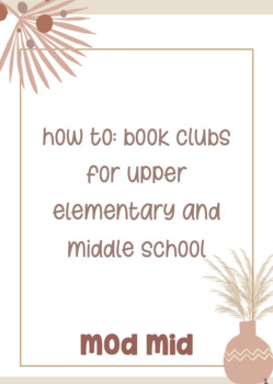 Preview of how to - literature circles / book clubs for upper elementary and middle school