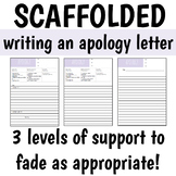 how to write an apology letter | differentiated / scaffolded