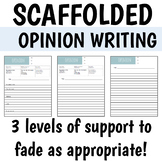 how to write: opinion paragraph | differentiated / scaffolded