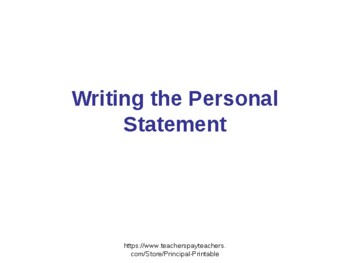 Preview of how to write the personal statements&mission statement for college admission PPT