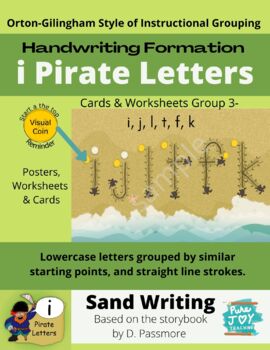 Preview of i Pirate Letters Handwriting Set 3: Worksheets & Cards: Orton Gillingham style