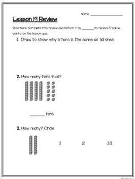 Preview of i-Ready 1st Grade Math Reviews Unit 3 Lessons 19-24