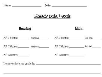 Preview of i-Ready Data & Goal Setting FREEBIE