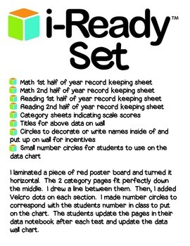 Preview of i-Ready Data Wall, Data Notebook Pages, Record Keeping (parts are editable)