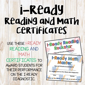 Preview of i-Ready Reading and Math Certificates