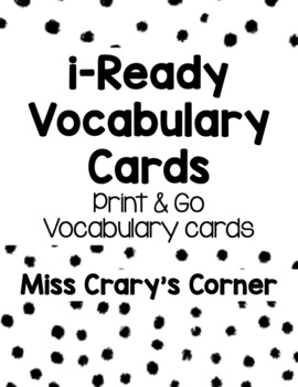 Preview of i-Ready Unit 1 Vocabulary Cards