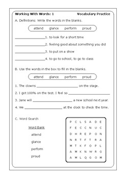 i Ready Vocabulary Grade 1 worksheets by Peter D | TpT