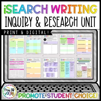 Preview of Inquiry and Research Unit for Student Choice Writing