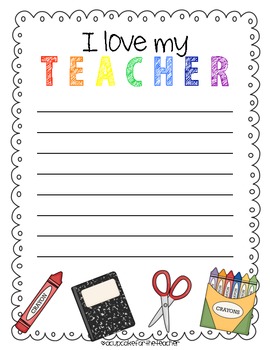 I Love My Teacher {Free Printables} by A Cupcake for the Teacher