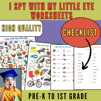 Preview of i spy with my little eye worksheets,Look and Find Hidden Picture,Read and Find