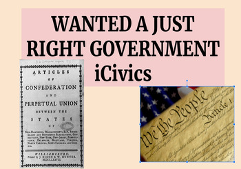 Preview of iCivics "Wanted a Just Right Government" Google Doc Note Sheet