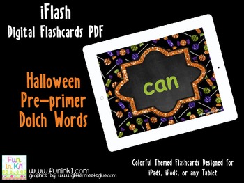 Preview of iFlash Halloween Pre-primer Dolch Digital Flashcards PDF