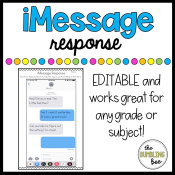 Preview of iMessage // Text Message Graphic Organizer *EDITABLE*