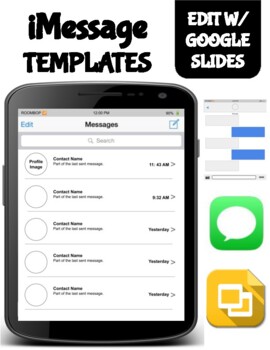 Preview of iMessage Template (Editable on Google Slides)