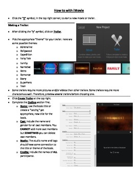 Preview of iMovie App - "How-to" Sheet 2