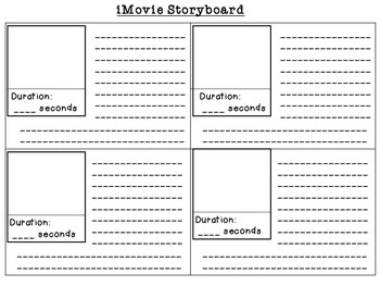 Preview of iMovie Story Board