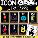 iPad Alphabet Cards of Frequently Used iPad Icons - Grey i
