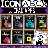 iPad Alphabet Cards of Frequently Used iPad Icons - Grey w